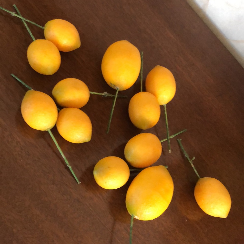 12 multi size artificial home decor faux lemon display picks for arrangements